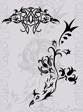 Fantasy phoenix tattoo silhouette Vector Illustration