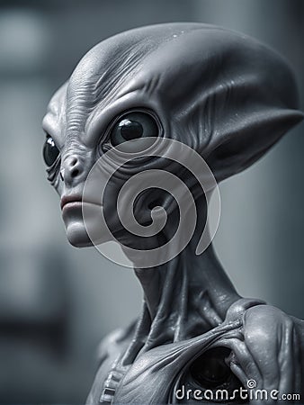Photography of an ultra realistic Alien in dramatic light Stock Photo