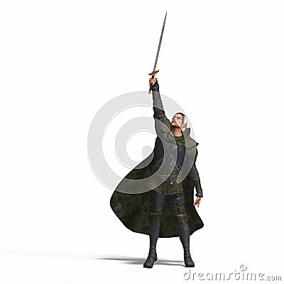 Fantasy Rogue with Sword Stock Photo