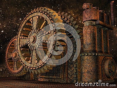 Fantasy rusty machinery Stock Photo