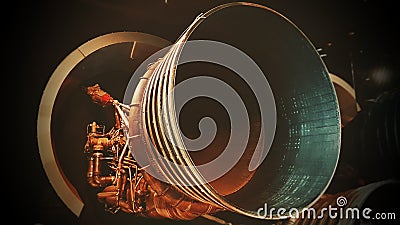 Fantasy Spaceship Rocket Engine Exhaust Stock Photo