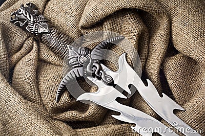 Fantasy steel dagger Stock Photo