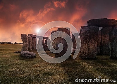 Fantasy Stonehenge Stock Photo