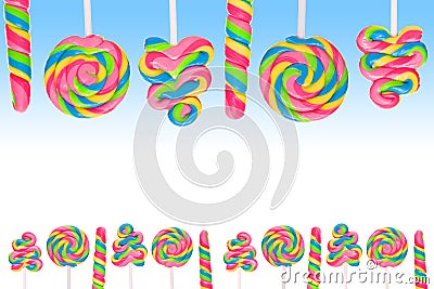 Fantasy sweet candy land with lollies Stock Photo