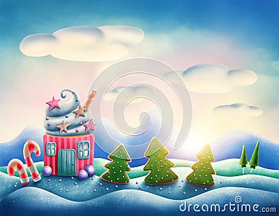 Fantasy sweet land Stock Photo