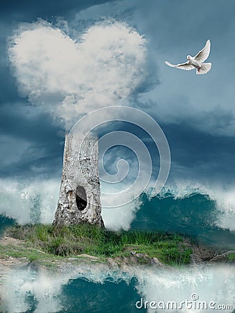 Fantasy Tree house Stock Photo