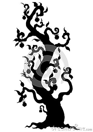 Fantasy tree silhouette Stock Photo