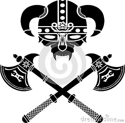 Fantasy viking helmet Vector Illustration