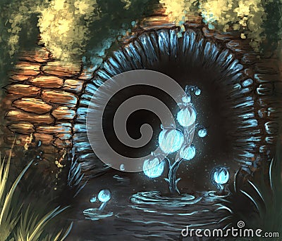 Fantasy water plant digital illustration Cartoon Illustration