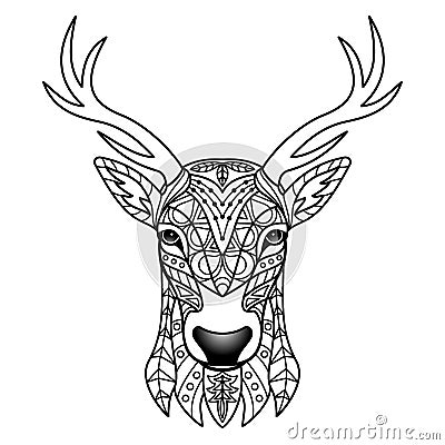 Fantasy White Deer Vector Illustration