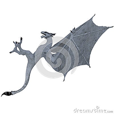 Fantasy white dragon Stock Photo