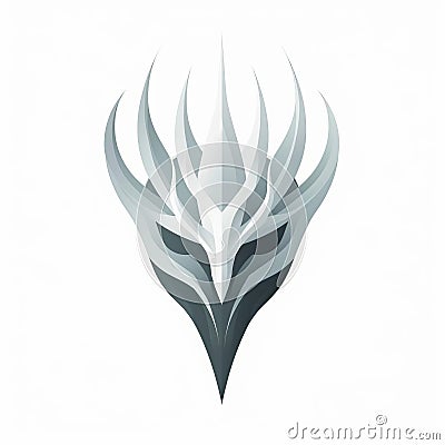 Fantasy White Feathered Creature Logo With Abstract Form Stock Photo