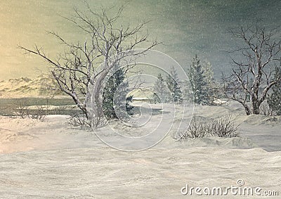 Fantasy Winter Background Stock Photo