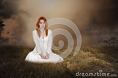 Fantasy Woman, Imagaination, Peace, Hope, Love Stock Photo