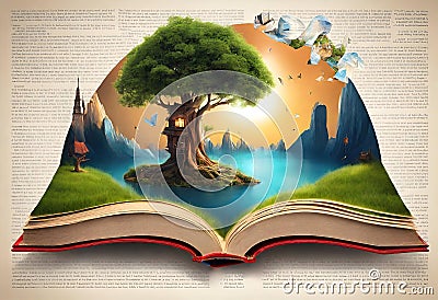 From Books to Art: Unveiling the Magic Within Beyond the Pages: Creating Art from Imagination Stock Photo