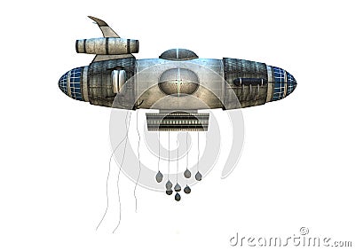 Fantasy Zeppelin Starship Stock Photo