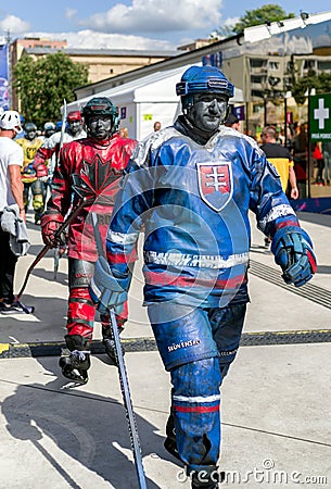 Fanzone in city Kosice during ice hockey championship 2019 Editorial Stock Photo