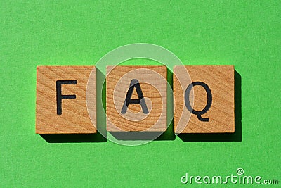 FAQ, acronym, Frequently Asked Questions as banner headline Stock Photo