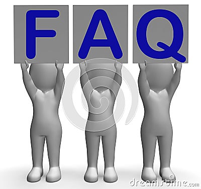 FAQ Banners Shows Frequent Assistance And Stock Photo