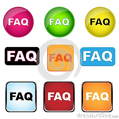 Faq buttons Vector Illustration