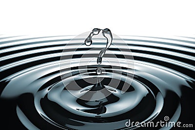 FAQ concept. What symbol shaped water drops Stock Photo