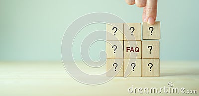 FAQ - Frequently asked questions concept. Collection of frequently asked questions on any topic and answers. Stock Photo