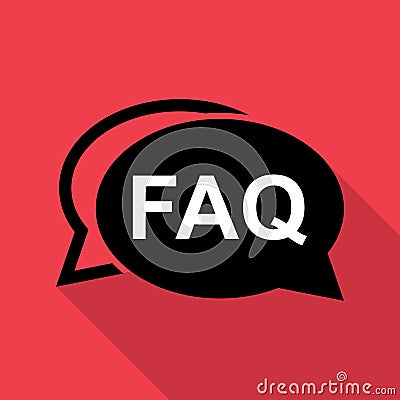 FAQ, frequently asked questions vector icon. Information speech bubble symbol, help message Vector Illustration