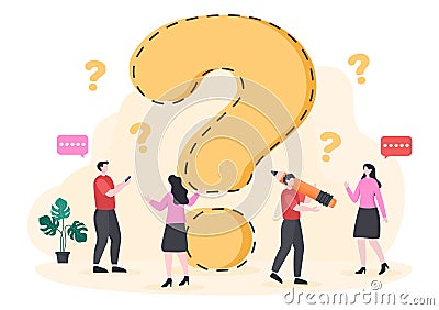 FAQ or Frequently Asked Questions for Website, Blogger Helpdesk, Clients Assistance, Helpful Information, Guides. Background Vector Illustration