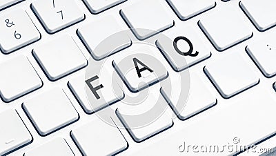 FAQ or Frequently Asked Questions word on computer Keyboard Stock Photo
