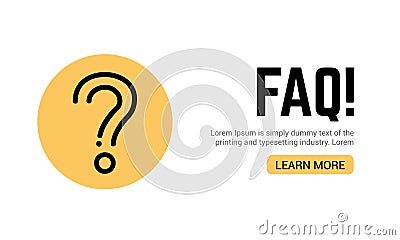 Faq help flat design icon. Query frequently question speech vector information symbol Vector Illustration