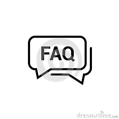 Faq help line design icon. Query frequently question speech vector information symbol Vector Illustration