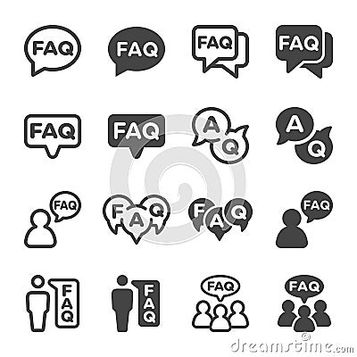 Faq icon set Vector Illustration