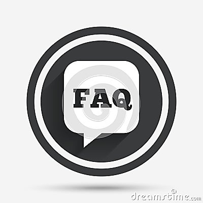 FAQ information sign icon. Help symbol. Vector Illustration