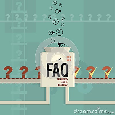 FAQ Machine Vector Illustration