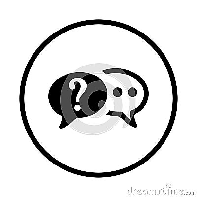 Faq, queries, question icon. Rounded black vector graphics Stock Photo