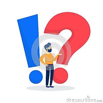 FAQ or question and answer concept. Customer help Vector Illustration