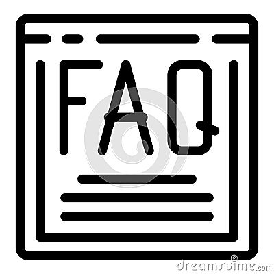 FAQ website section icon outline vector. User support page Stock Photo