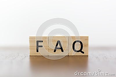 FAQ on wooden blocks Stock Photo