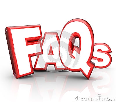 FAQs Frequently Asked Questions 3D Letters Acronym Stock Photo