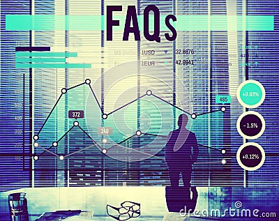 FAQs Frequently Asked Questions Business Planning Concept Stock Photo