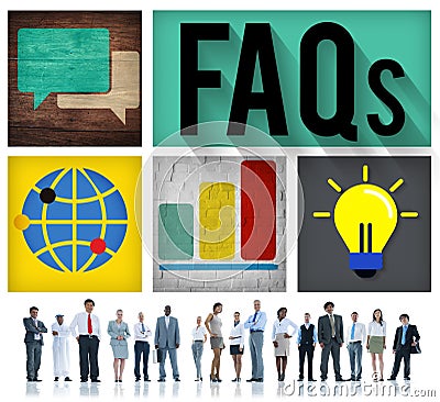 FAQs Guidance Answers Questions Feedback Concept Stock Photo