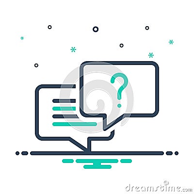 Mix icon for Faqs, question mark and mark Stock Photo