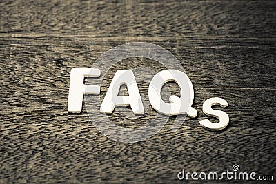 FAQs Wood Letters Stock Photo