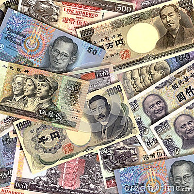 Far East Currencies Stock Photo