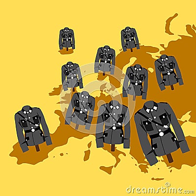 Far-right and nationalism in Europe Vector Illustration
