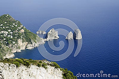 Faraglioni of Capri Island - Italy Stock Photo