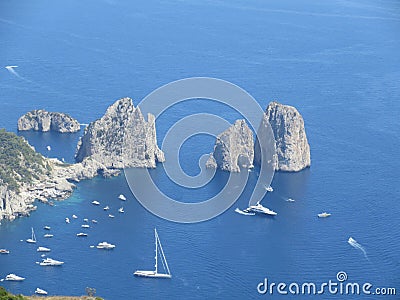 Faraglioni rocks in Capri Stock Photo