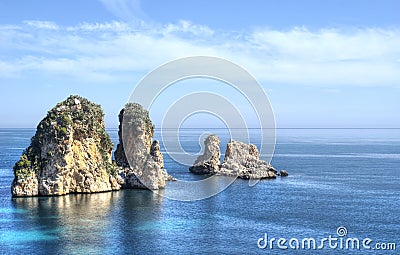 Faraglioni at Scopello, Sicily Stock Photo