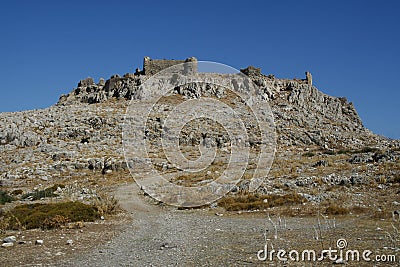 Faraklou castle in Rhodes island Stock Photo