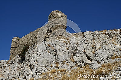 Faraklou castle in Rhodes island Stock Photo
